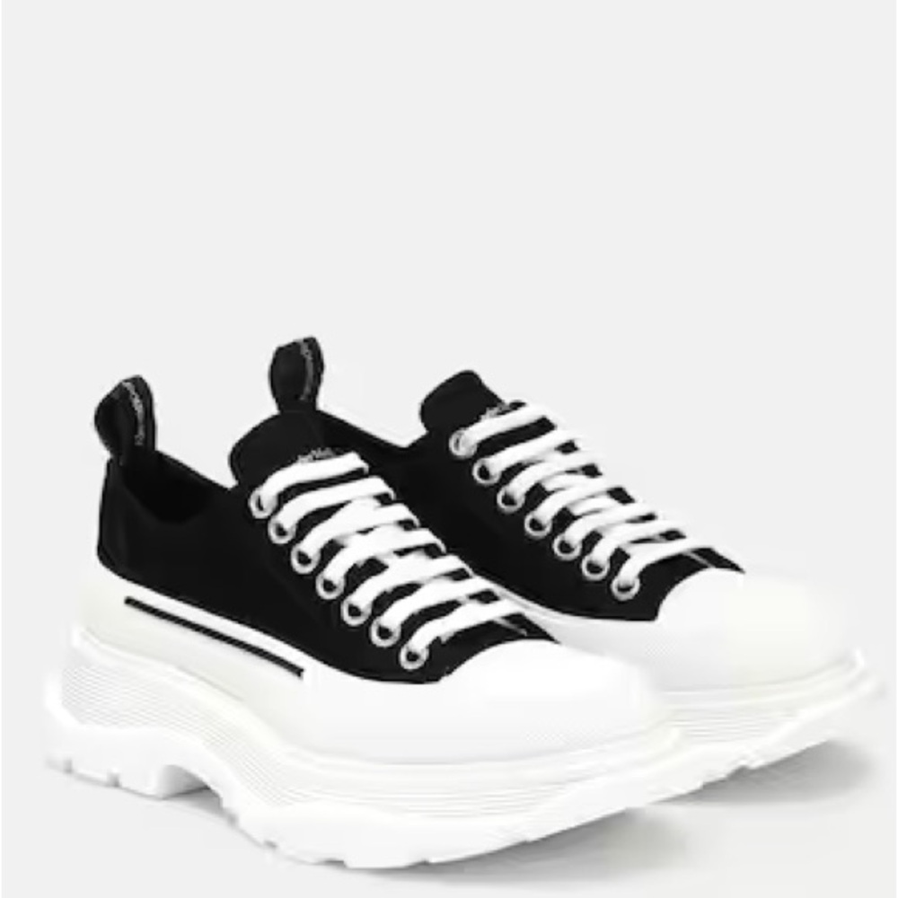 Alexander McQueen Tread Slick Canvas Platform Sneakers, Size 41 - Picture 2 of 14